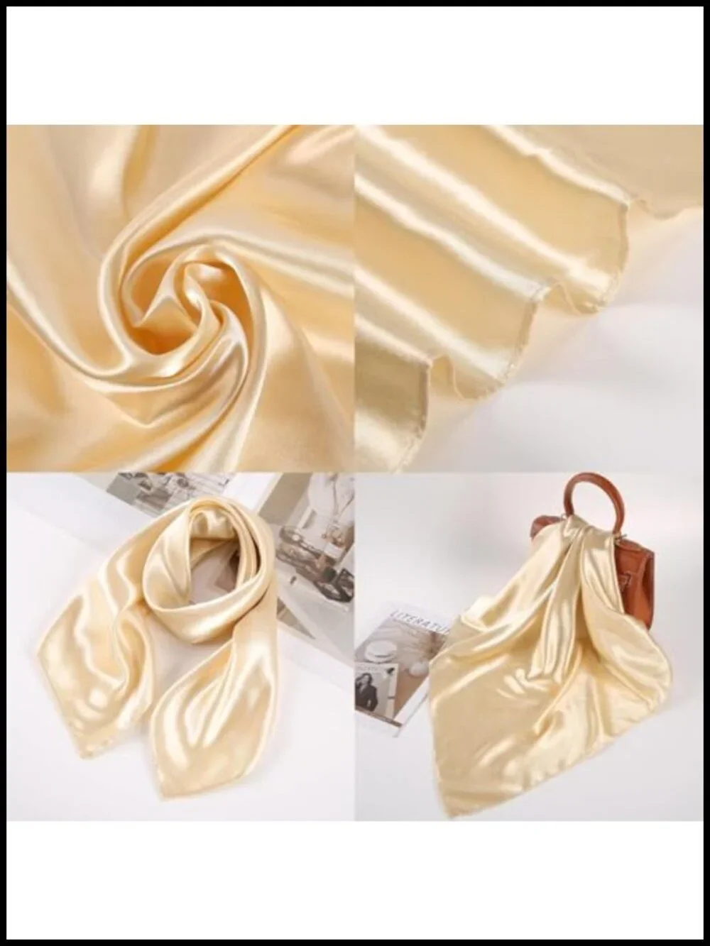 Silky Satin Square Neck Scarf 12 Pack Hair Wraps Bandanas Women
